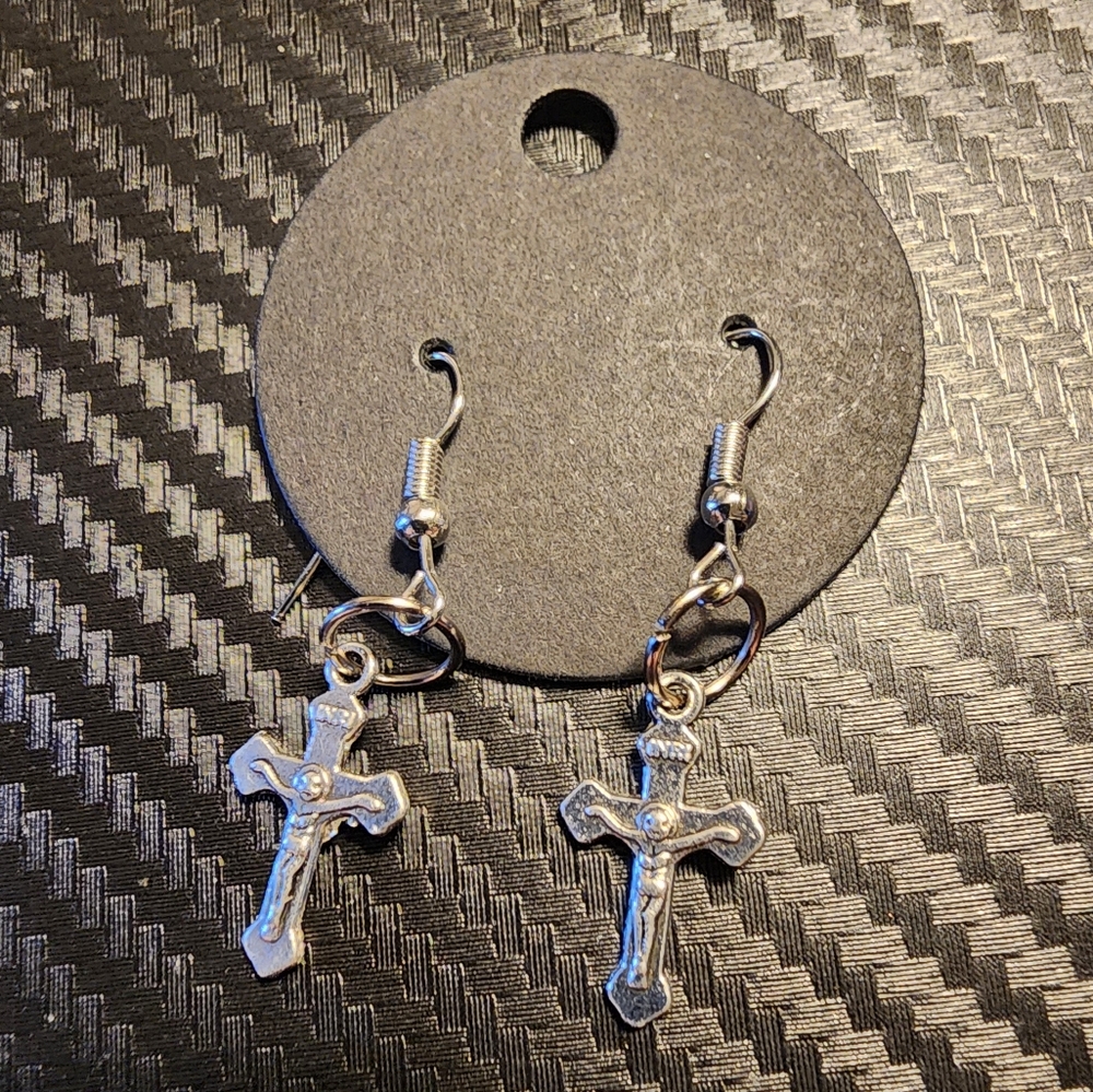 Stainless Steel Cross Earrings